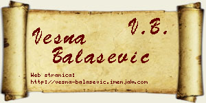 Vesna Balašević vizit kartica